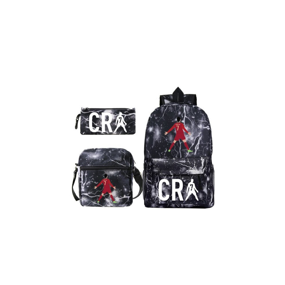 (A2) CR7 Football Star Ronaldo Shoulder Bag Student Schoolbag 3pcs