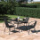 Living And Home 105CM Square Tempered Glass Garden Dining Table w/ Parasol Hole 7