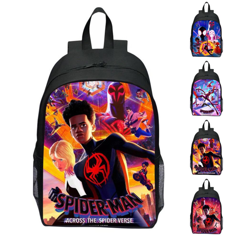 (C) Spider-Man: Across the Spider-Verse Boys Girls Backpack Kids School Bag Travel Students Rucksack