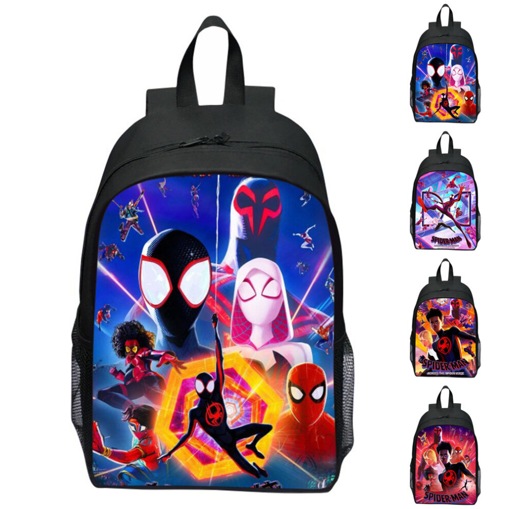(D) Spider-Man: Across the Spider-Verse Boys Girls Backpack Kids School Bag Travel Students Rucksack