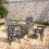 Living And Home 105CM Square Tempered Glass Garden Dining Table w/ Parasol Hole 8