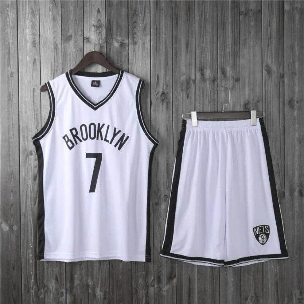 (White XXXXXL) Brooklyn Nets Kevin Durant adult and children's jersey set