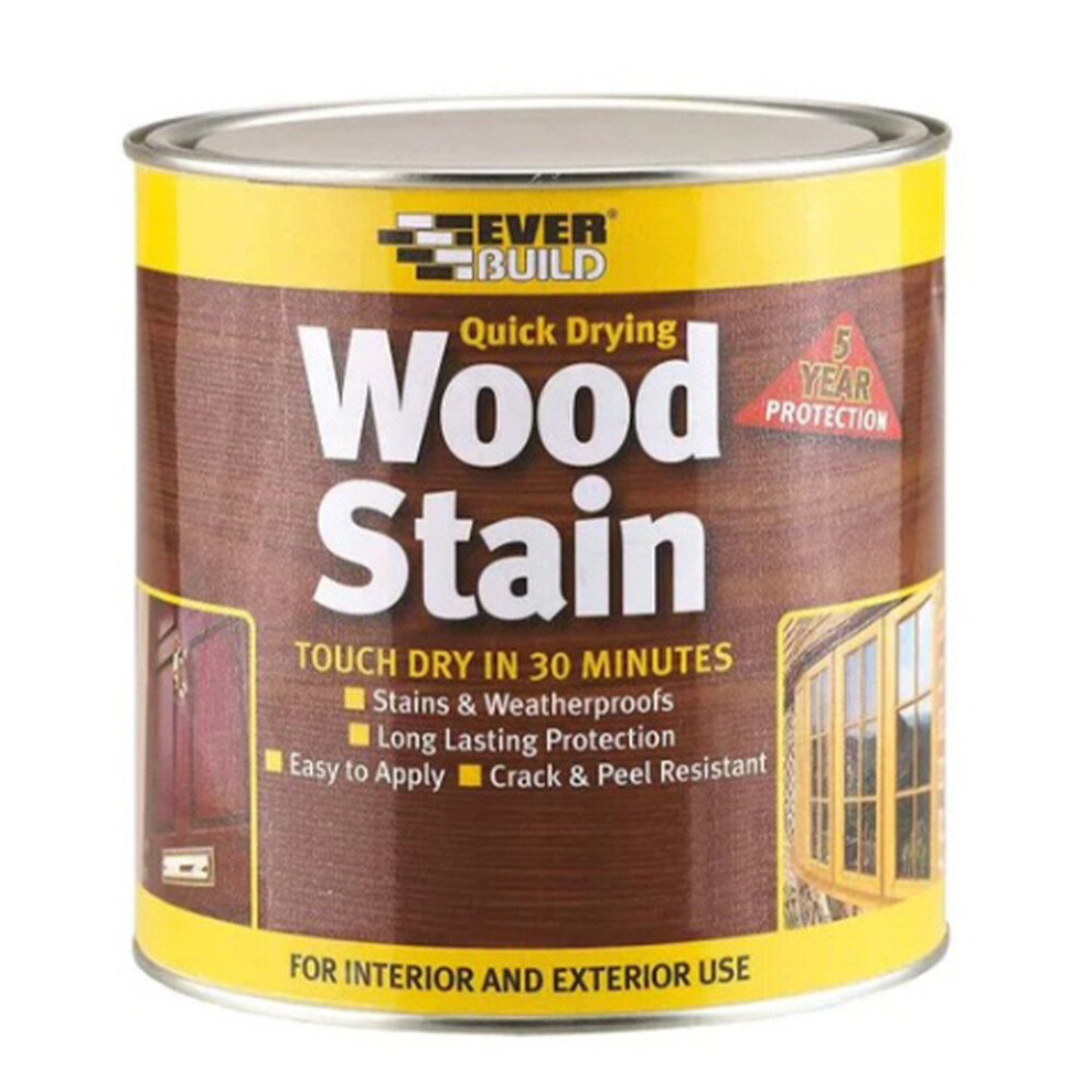 Everbuild Wood Stain, Satin, Walnut - 750ml