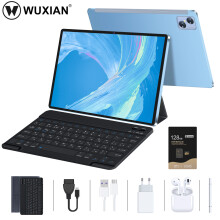 (Blue) WUXIAN V7 Tablet 4+64GB SIM Card+SD Card, Office Learning Entertainment Tablets PC