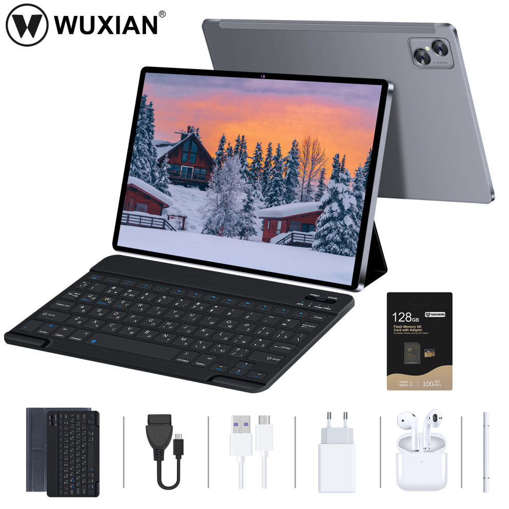 (Grey) WUXIAN V7 Tablet 4+64GB SIM Card+SD Card, Office Learning Entertainment Tablets PC