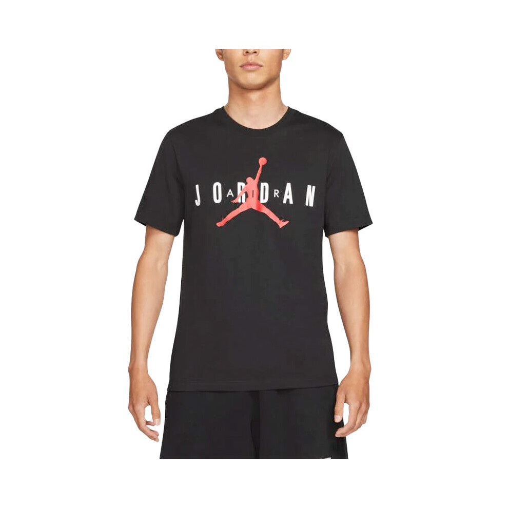 (Black, L) NIKE AIR JORDAN Mens T Shirts Crew Neck Short Sleeve New Tee