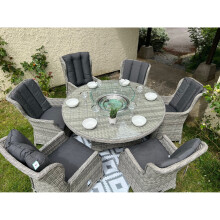 rattan garden furniture set 6 seater rattan gas fire pit set