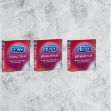 Durex Pleasure Max Natural Rubber Latex Condoms for Men, Regular Fit, FSA & HSA Eligible, Condoms Pack of 3