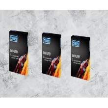Durex Arouser Natural Rubber Latex Condoms for Men, Regular Fit, FSA & HSA Eligible, Condoms Pack of 3
