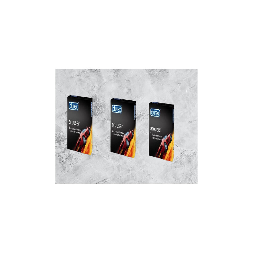 Durex Arouser Natural Rubber Latex Condoms For Men, Regular Fit, Fsa & Hsa Eligible, Condoms Pack Of 3