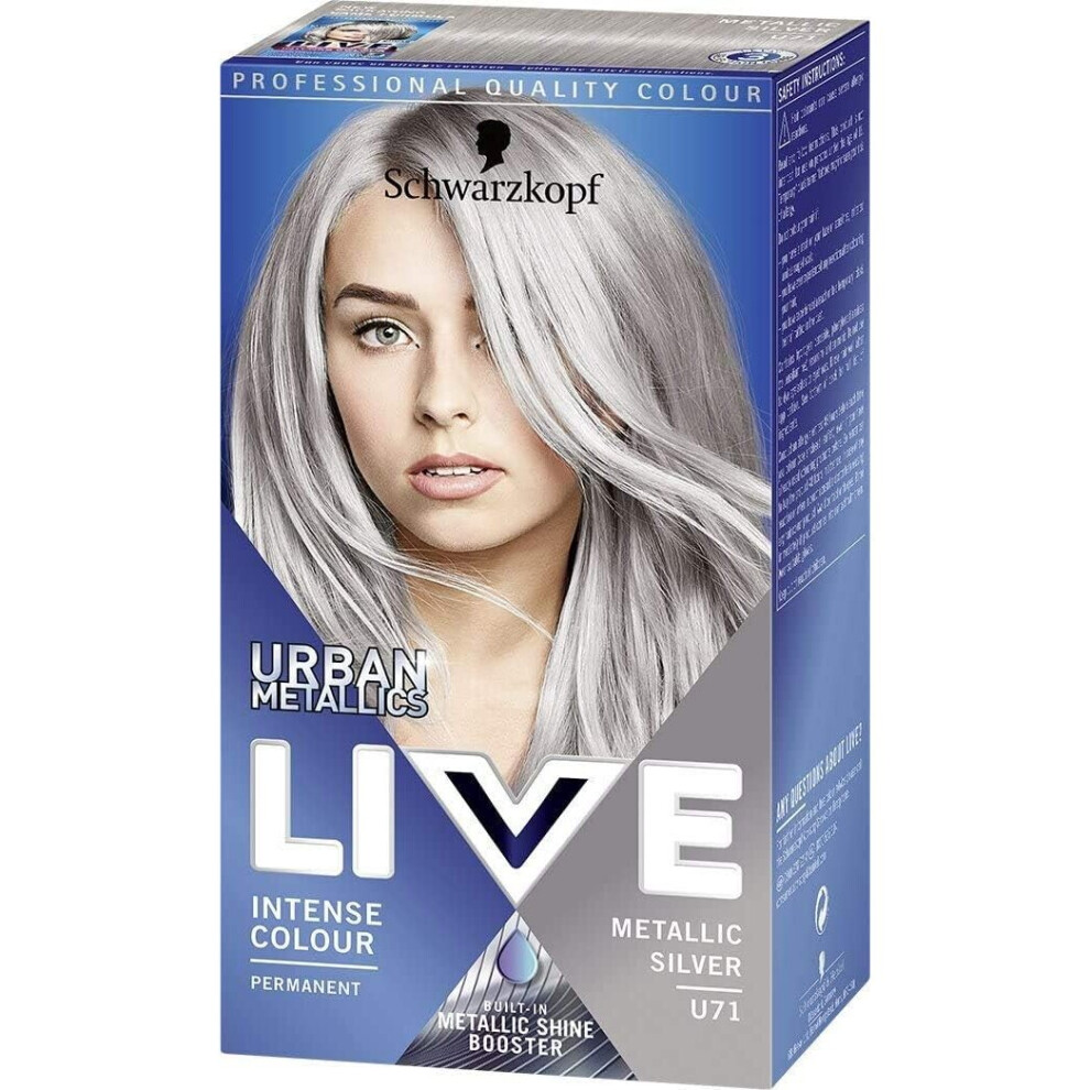 Schwarzkopf LIVE Metallic Silver U71 Permanent Hair Dye