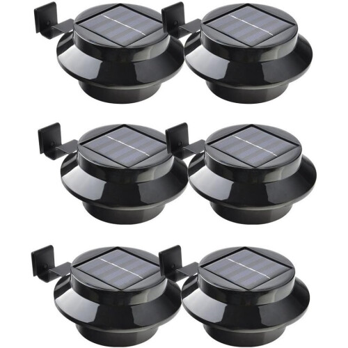 6 Pack Solar Powered Led Gutter Lights, Fence, Garden, Yard, Wall