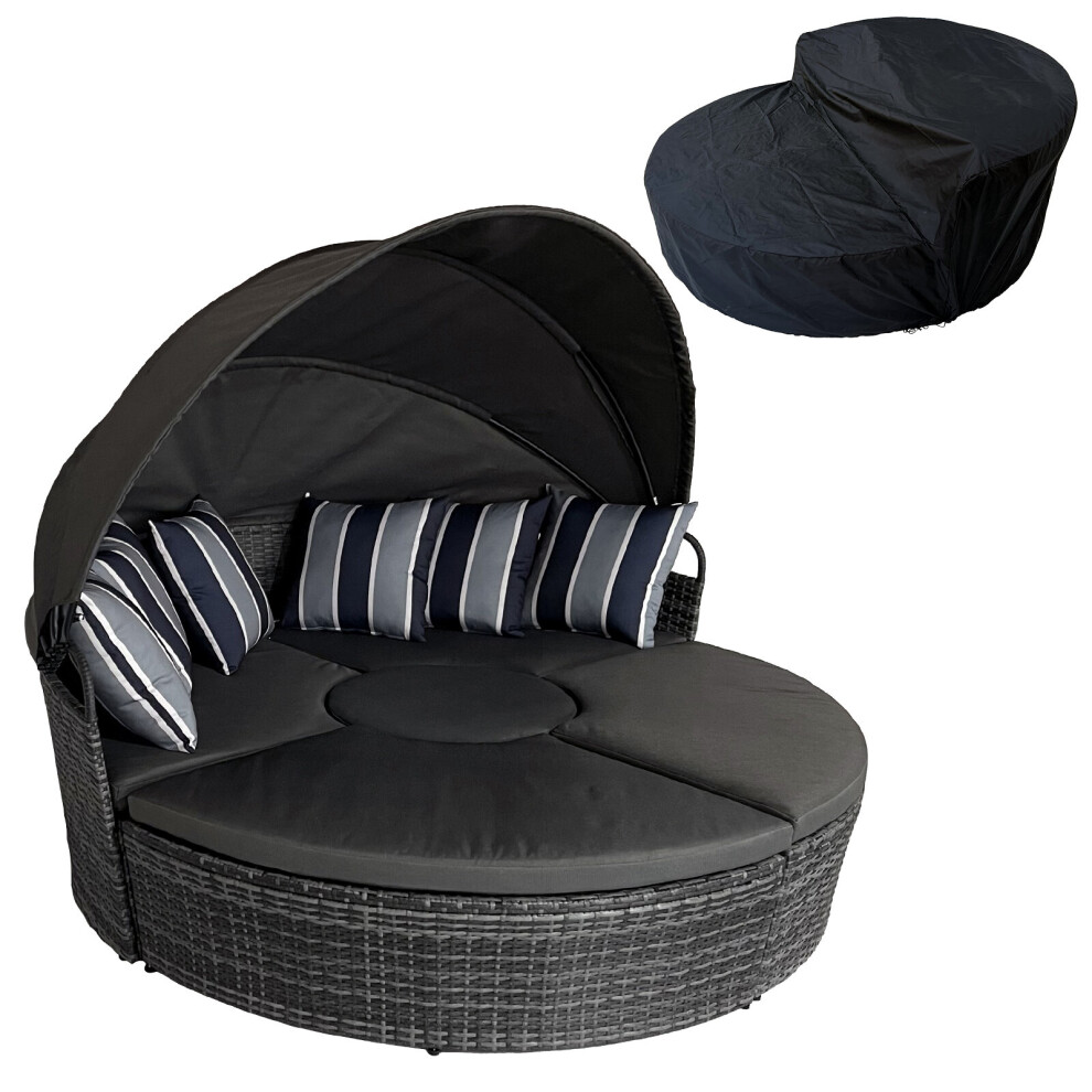 (210cm) 5 Piece Modular Wicker Garden Daybed