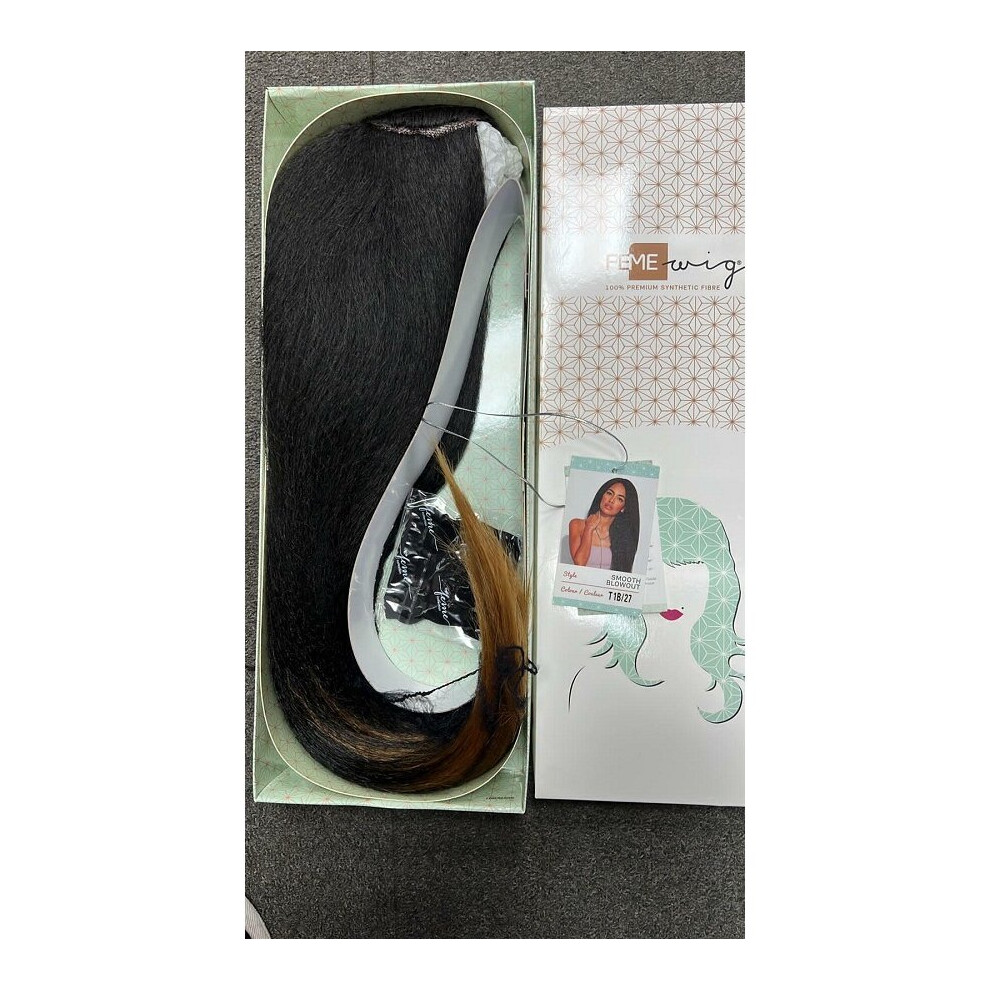 Feme Unisex Multicoloured (T1b/27)Feme Long Lace Part Wig Synthetic Hair Smooth Blowout