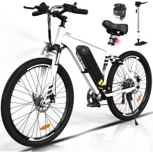 (White) HITWAY Electric Bike,26" Ebikes, up 90KM E Bike