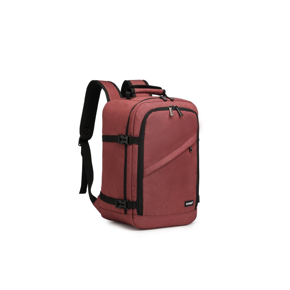 Unisex Red (Burgundy) Waterproof Cabin Flight Backpack Travel School Shoulder Bag