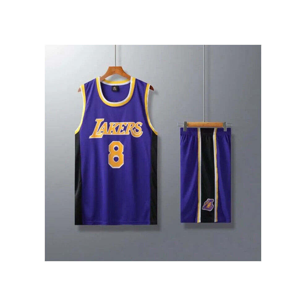 (Purple 8# L) Lakers Kobe Bryant adult and children's jersey set