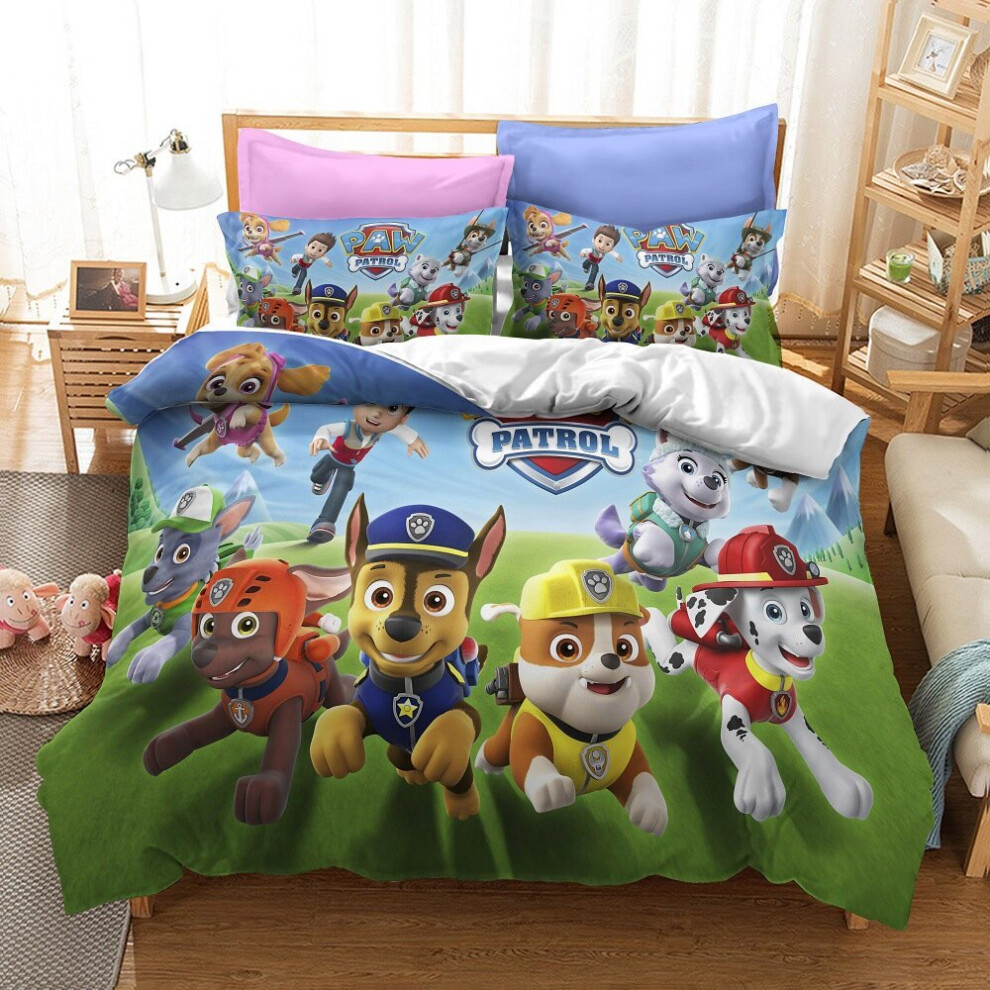 (Style 24, Single (135X200CM)/2PCS) Paw Patrol Dog Bedding Single Double Duvet Cover