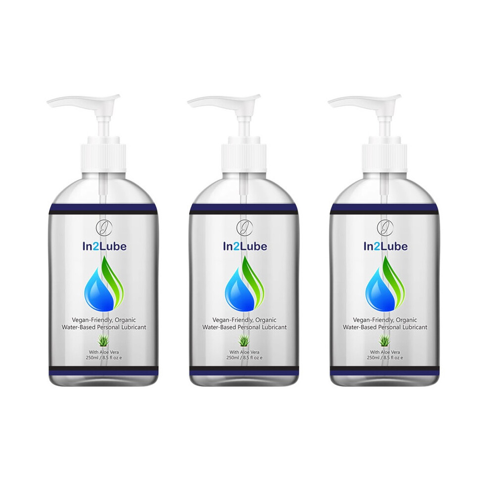 In2Lube Vegan Friendly Organic Water Based Lubricant 3 X 250ML