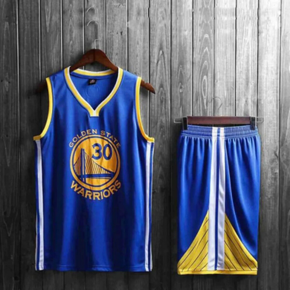 (blue 110cm) Golden State Warriors Stephen Curry adult and children's jersey set