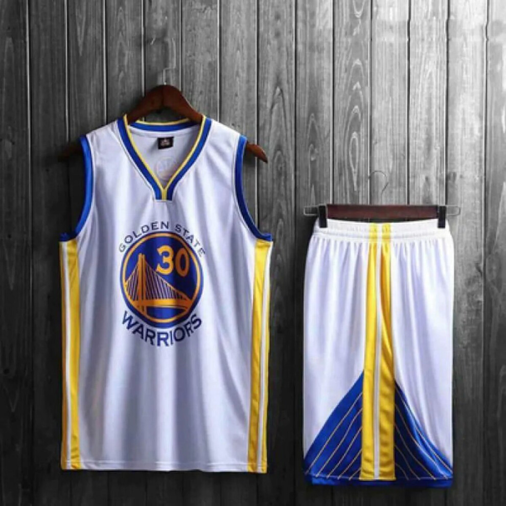 (white 160cm) Golden State Warriors Stephen Curry adult and children's jersey set