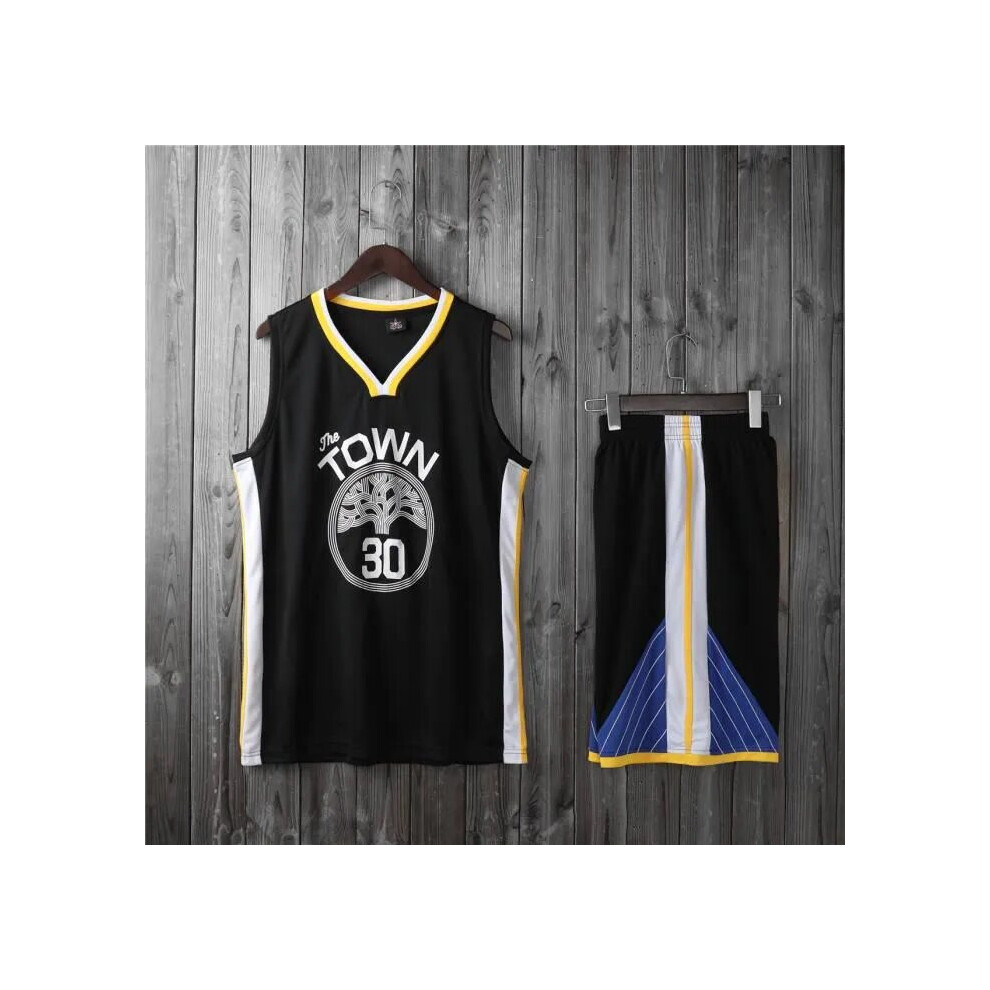 (black XXXXL) Golden State Warriors Stephen Curry adult and children's jersey set