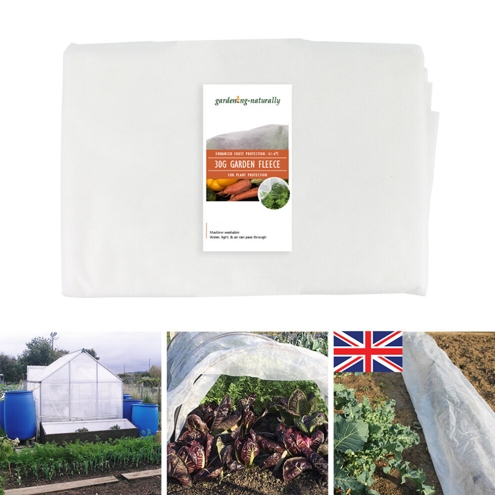 (2 X 5m (pack)) Garden Fleece Heavyweight 30g Plant Protection