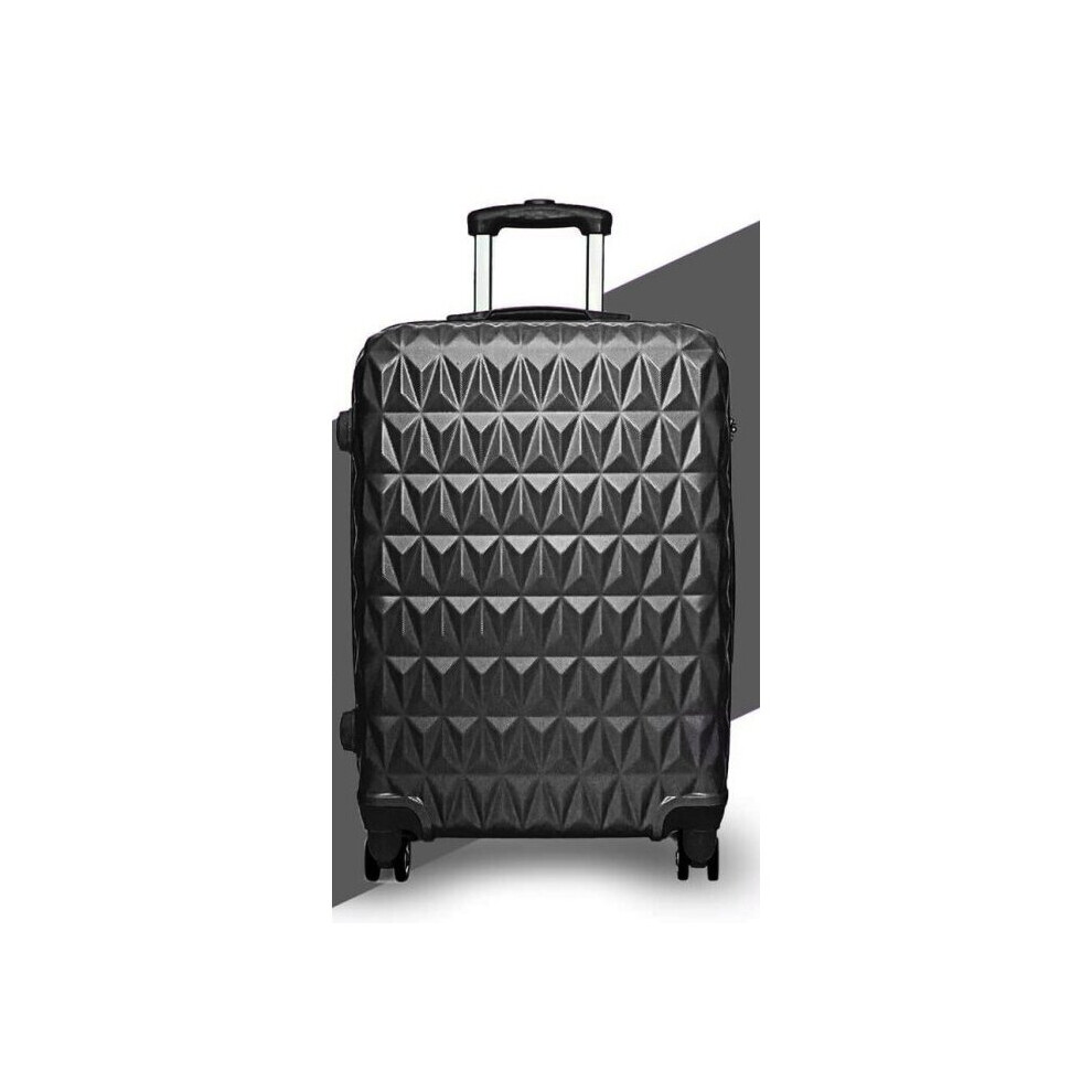 (20'' BLACK) Hard Shell Suitcase Lightweight hand Carry Cabin