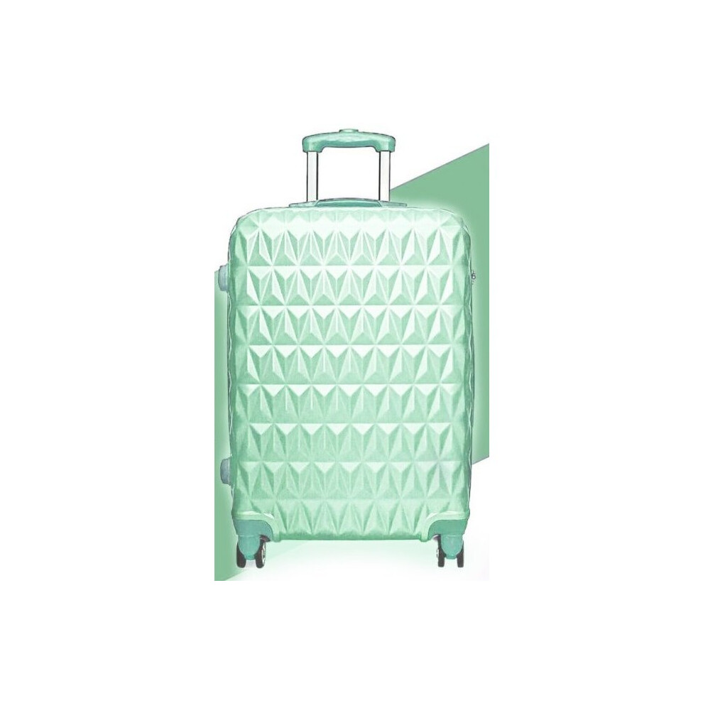 (20'' GREEN) Hard Shell Suitcase Lightweight hand Carry Cabin