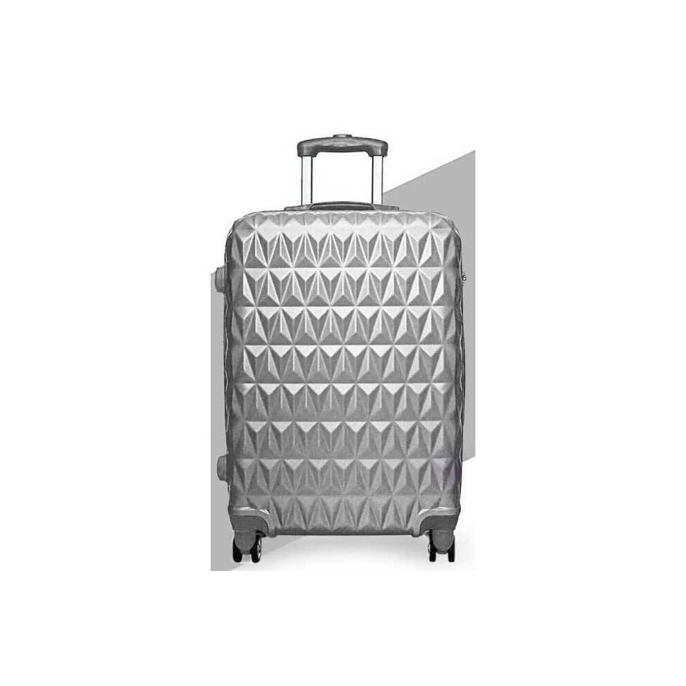 (20'' SILVER) Hard Shell Suitcase Lightweight hand Carry Cabin