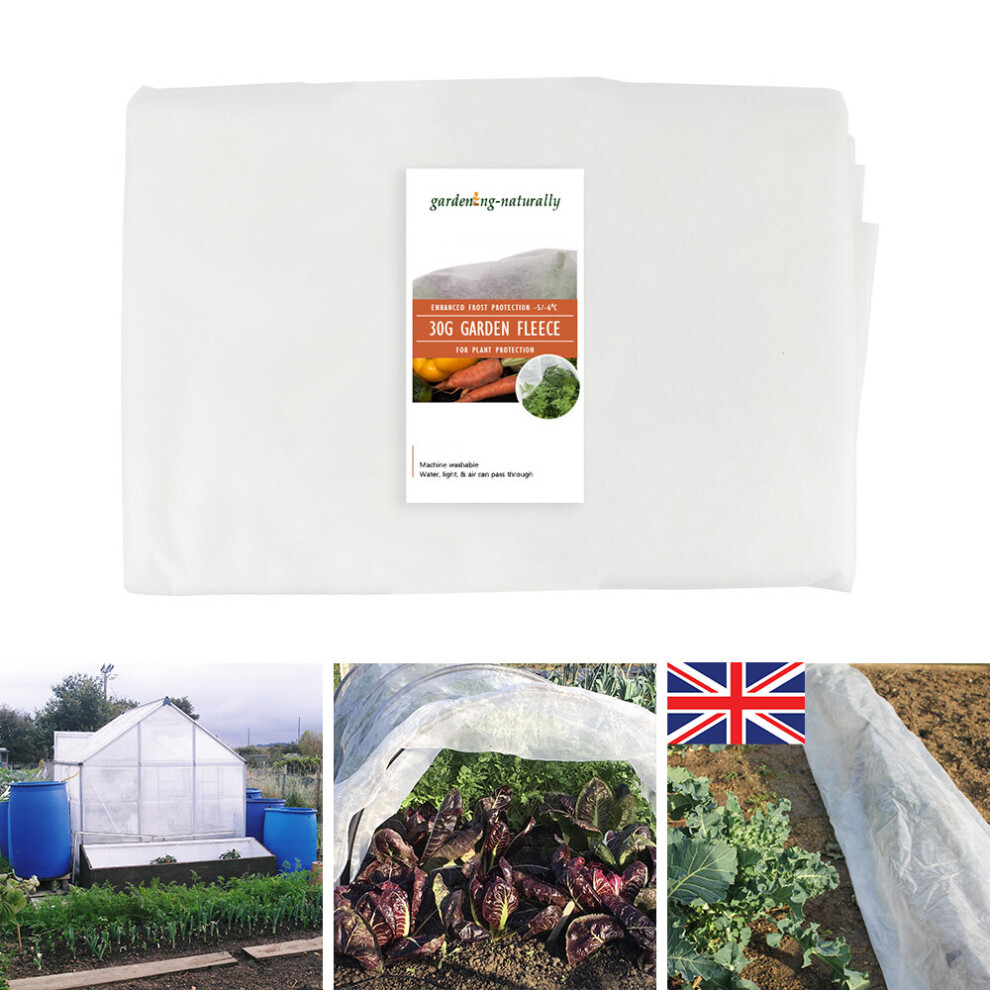 (4 x 10m (pack)) Garden Fleece Heavyweight 30g Plant Protection