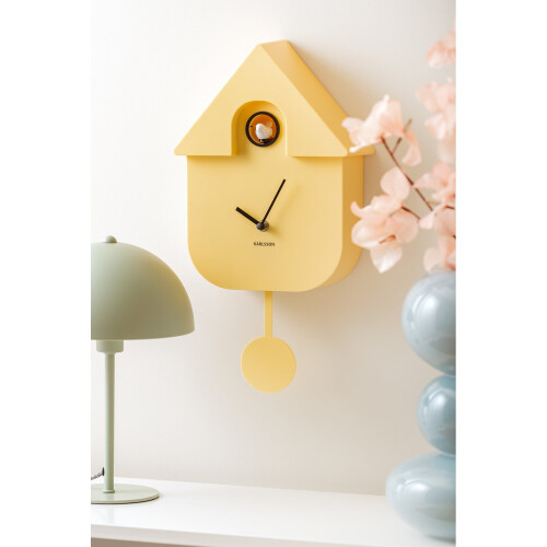 Karlsson (Soft Yellow) Karlsson Modern Cuckoo Wall Clock