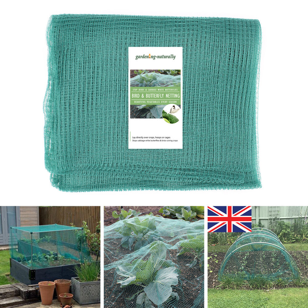 (Green, 6m x 5m) Butterfly Netting Mesh for Brassicas Black/Green