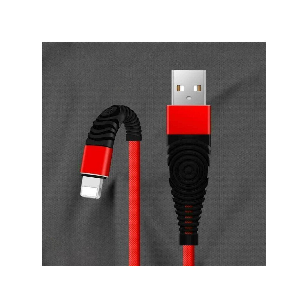 (Red, 1M) Heavy Duty Extra Long Data USB Charger Cable 3m 2m Lead For iPhone 8 7 6s 5s X