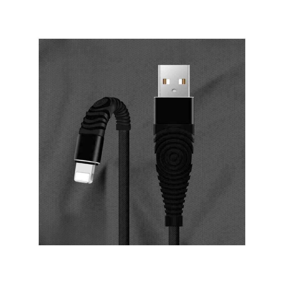 (Black, 2M) Heavy Duty Extra Long Data USB Charger Cable 3m 2m Lead For iPhone 8 7 6s 5s X