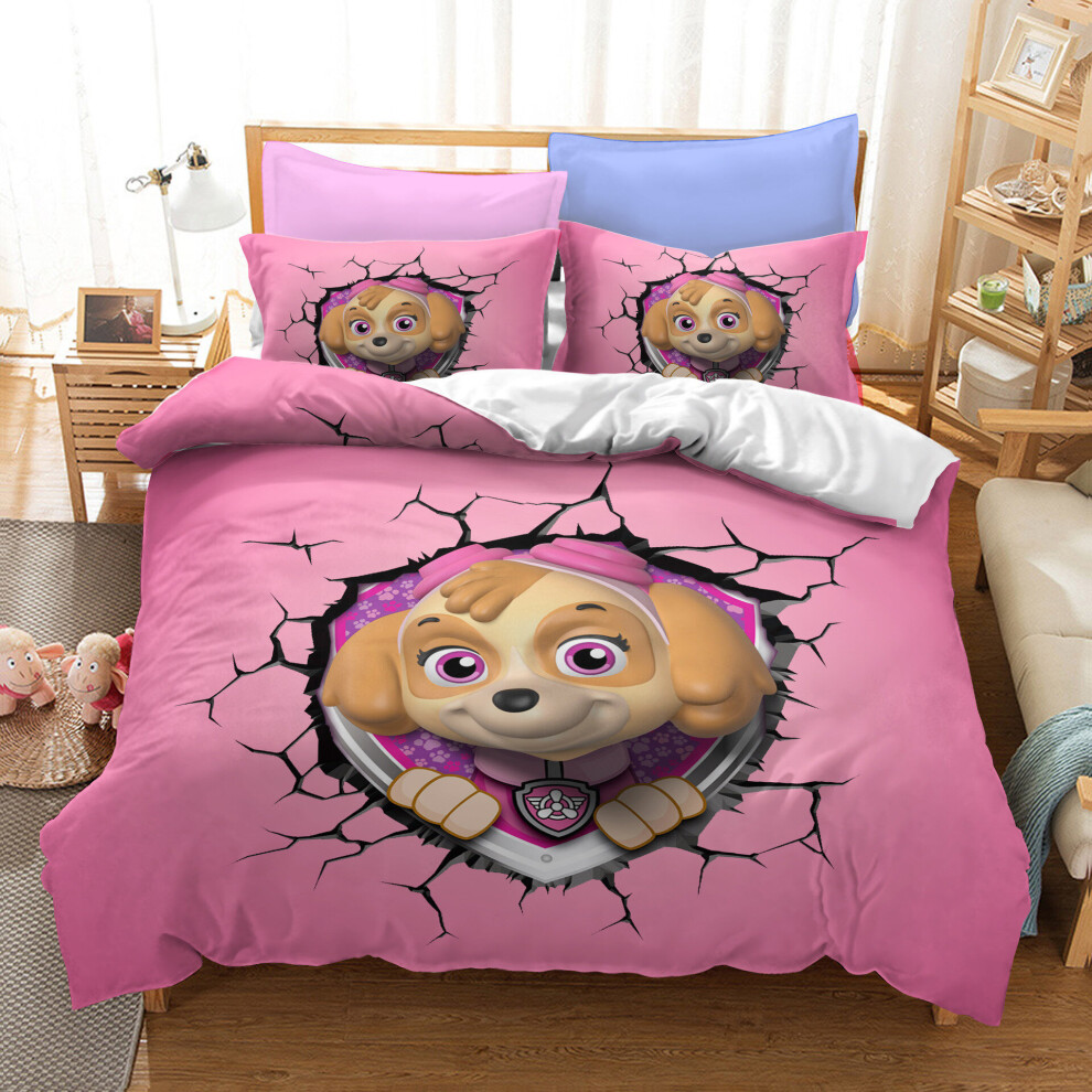 (Style 17, Double (200X200CM)/3PCS) Paw Patrol Dog Bedding Single Double Duvet Cover