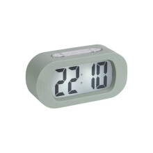 (Green) Karlsson Gummy Silicone Alarm Clock with Snooze Function