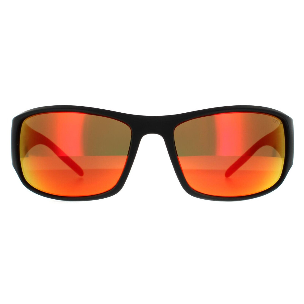 Bolle King Sunglasses Matt Black Metal Red Frame TNS Fire B20 Lens