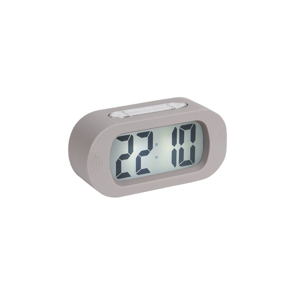 (Grey) Karlsson Gummy Silicone Alarm Clock with Snooze Function