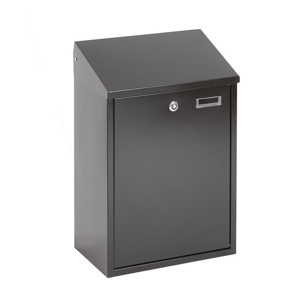 Sleek Steel Locking Wall Mounted Mailbox with 2 Keys