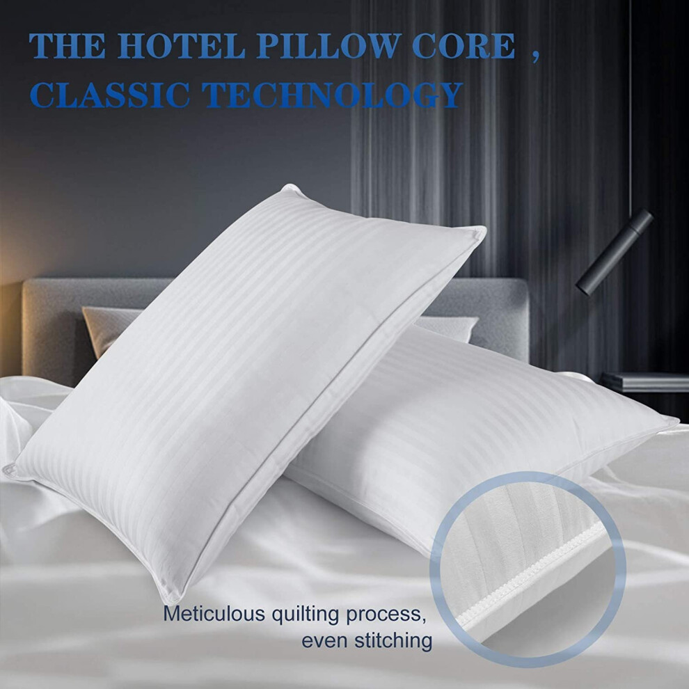 (Stripe Filled Pillows) Pack of 2 Pillows Standard Pillow Stripe Bounce Back