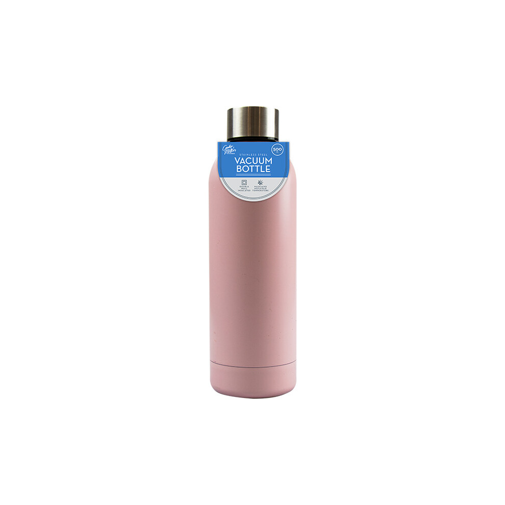 (Pink) 500ml Stainless Steel Vacuum Water Bottle Insulated Sports Drink Flask Hot Cold