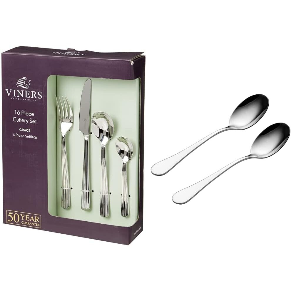 Viners Grace 16 Piece 18/10 Silver Stainless Steel Cutlery Set