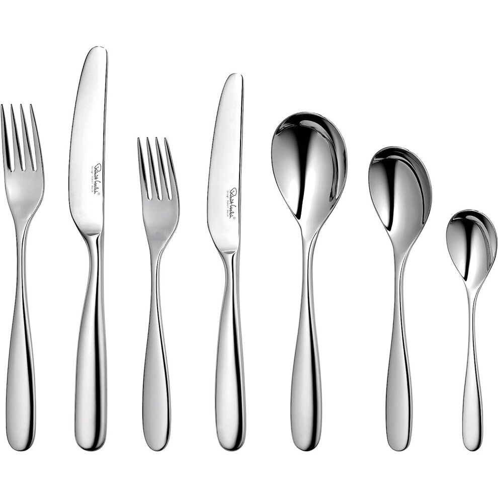 Robert Welch Stanton Bright, 7 Piece Cutlery Place Setting. Made from Stainless Steel. Dishwasher Safe.