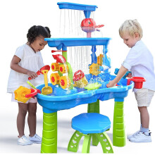 Toddler Water Table | Kids Sand Water Table | 3-Tier Outdoor Water Play Table Toys for Toddlers Kids | Water Sensory Tables Summer Beach