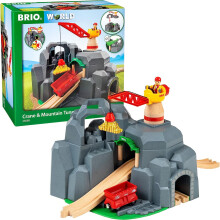 BRIO World Crane and Mountain Tunnel Train Set Accessories for Kids Age 3 Years Up - Compatible with all BRIO Railway Sets & Accessories