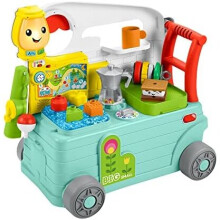 Fisher-Price HCK56?? Laugh &Learn 3-In-1 On-The-Go Camper - UK English Edition, Musical Push-Along Walker and Activity Center for Infants and Toddlers