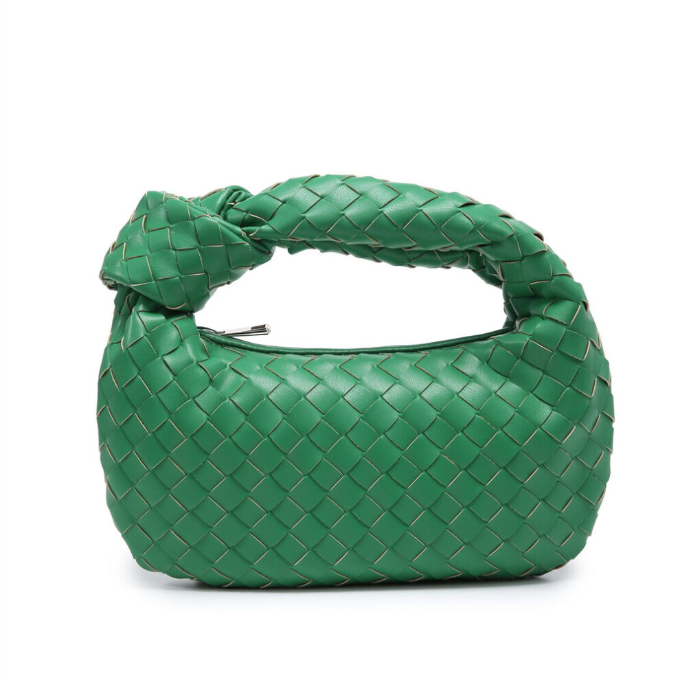 (Green) Leather Woven Handbag for Women Fashion Design