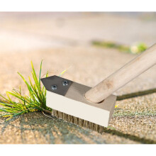 Patio Weeding Brush and Scraper Hand Held Weed Remover Tool Brush