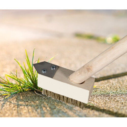 Patio Weeding Brush and Scraper Hand Held Weed Remover Tool Brush